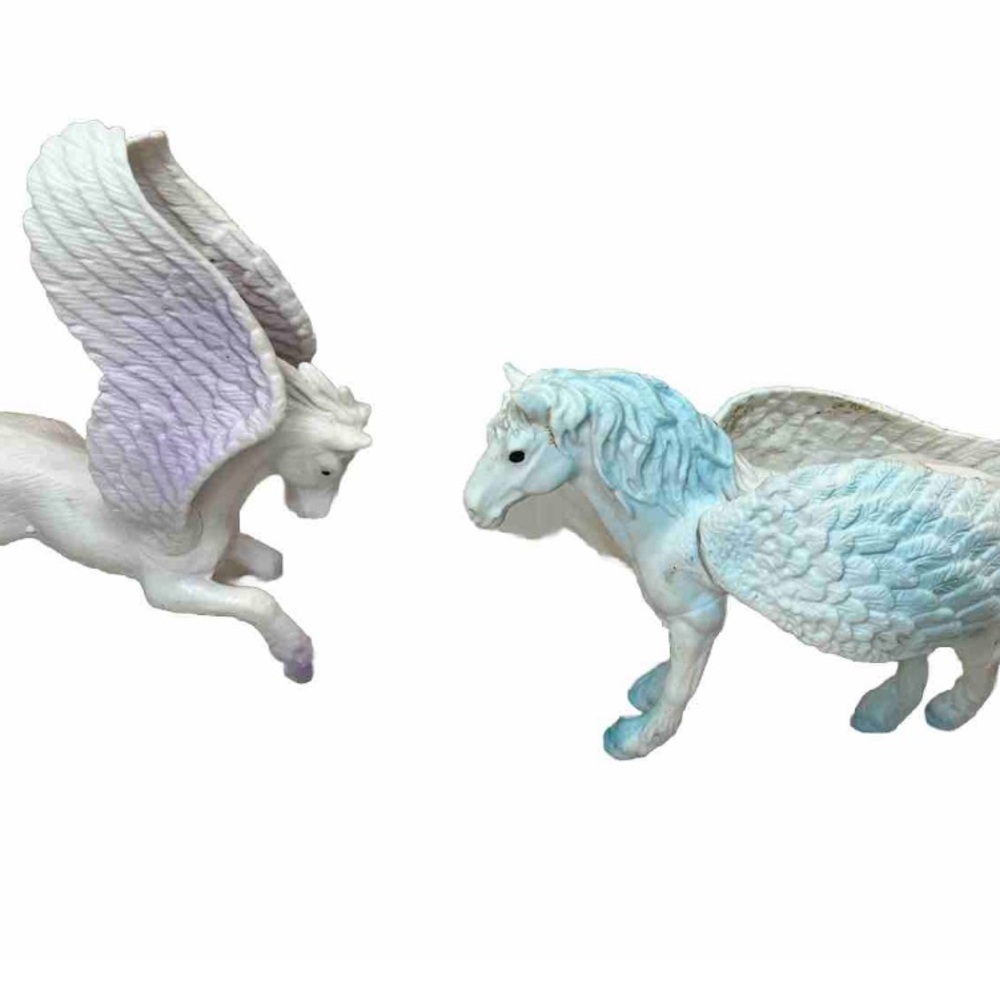 Greenbrier Pegasus Figures 5” Purple & 4” Blue Fantasy Toy Collectible Mythical